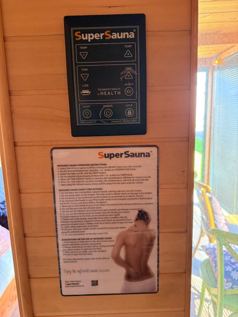 Sauna infrarood / Fins combinatie, Ophalen, Zo goed als nieuw, Infrarood, Complete sauna