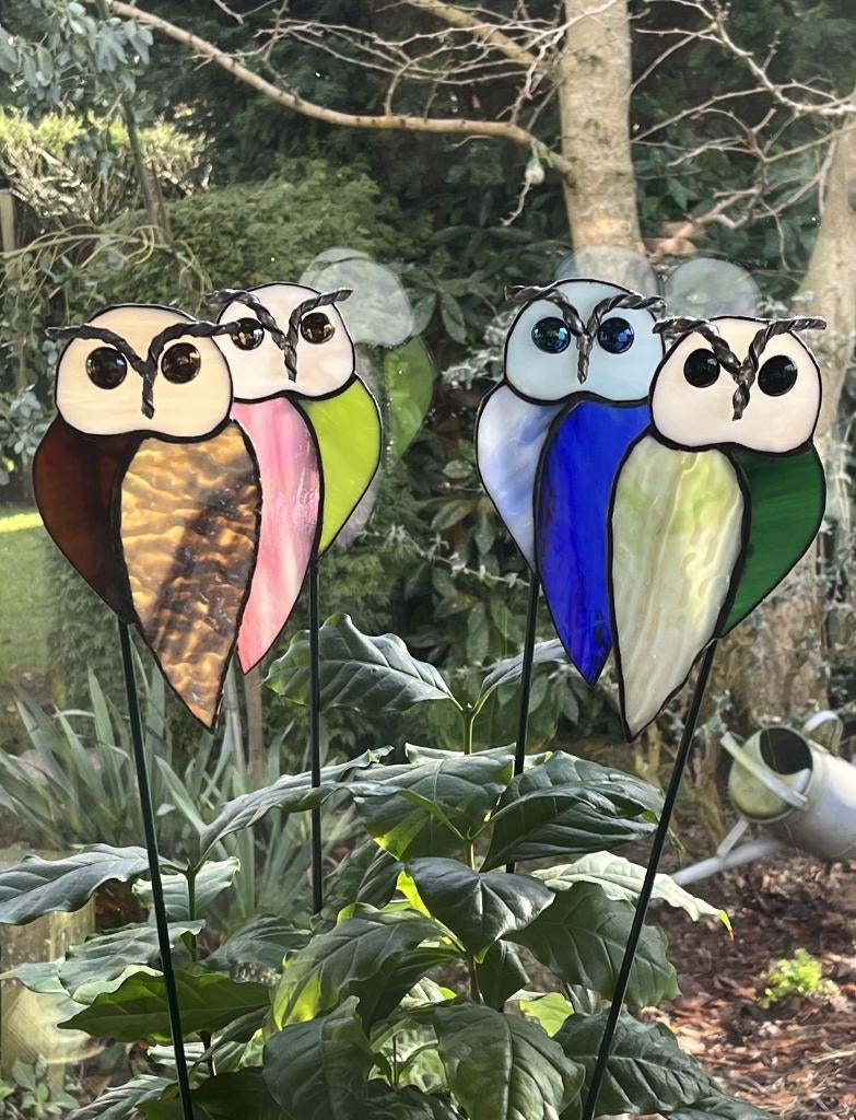 Uil Libelle Plantensteker tuin glas tiffany, Tuin en Terras, Ophalen of Verzenden, Nieuw