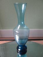 Blauw Glazen Vaas Leerdam ? Maastricht ? 24,5 cm, Ophalen of Verzenden
