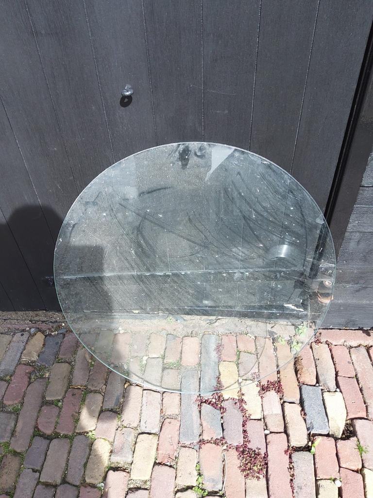 Rond glazen tafelblad, Huis en Inrichting, Tafelonderdelen, Ophalen, Rond, 50 tot 100 cm, 50 tot 100 cm