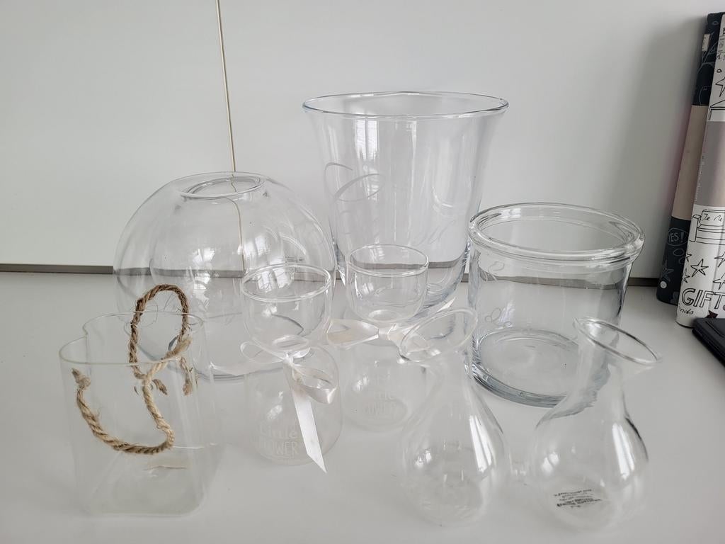 Riviera Maison Vazen/Vaasjes - Diverse Modellen, Overige kleuren, Ophalen of Verzenden, Minder dan 50 cm, Glas
