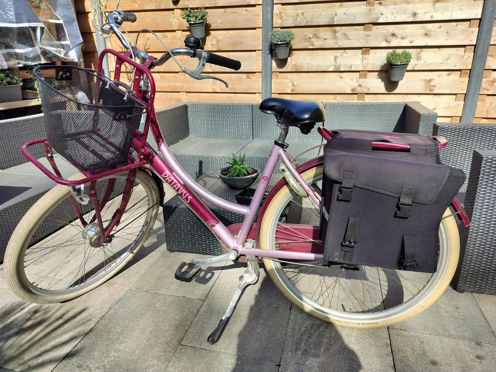 Batavus damesfiets met voordrager en fietstassen, Velgrem, Batavus, Ophalen of Verzenden, 50 tot 53 cm