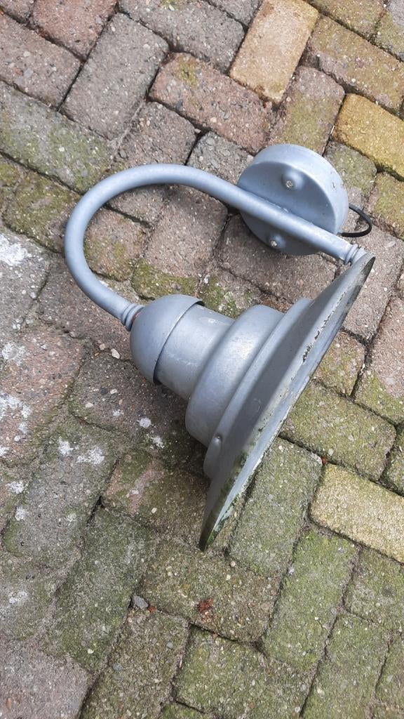 Zinken buitenlamp, Tuin en Terras, Buitenverlichting, Gebruikt, Wandlamp, Ophalen of Verzenden, Netvoeding