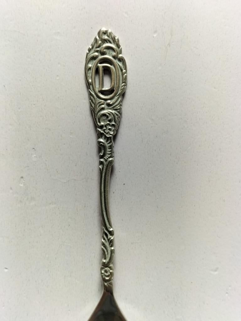 Lepeltje letter D Gero verzilverd, Ophalen of Verzenden