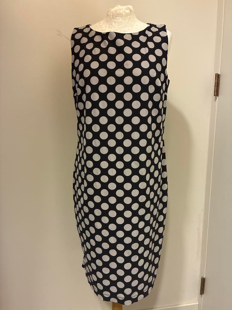 LaDress Saskia jurk S of L zgan zwart grijs travelstof stip, Kleding | Dames, Jurken, Zwart, Maat 42/44 (L), Ophalen of Verzenden