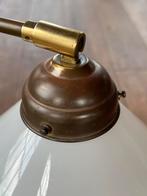 Oude notarislamp, bureau tafellamp messing glas, Ophalen, 50 tot 75 cm, Nvt, Nvt