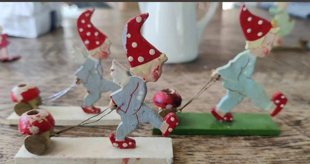 3 oude kandelaartjes kerst, Ophalen of Verzenden