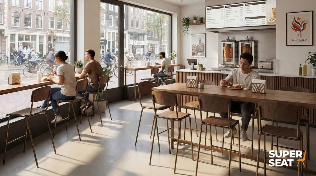 School chair vintage oude schoolstoelen eetkamerstoelen  494, Ophalen of Verzenden, Nieuw, Bruin, Vijf, Zes of meer stoelen