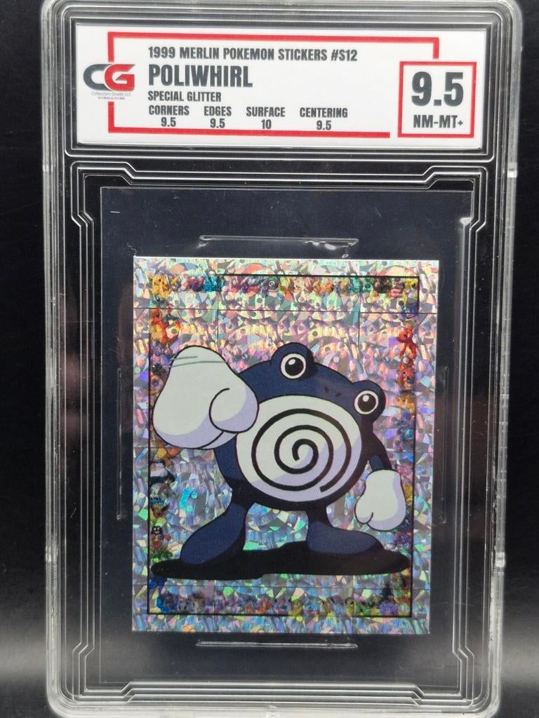 Poliwhirl 1999 pokemon sticker special glitter #s12 CG 9.5, Verzenden, Zo goed als nieuw, Losse kaart