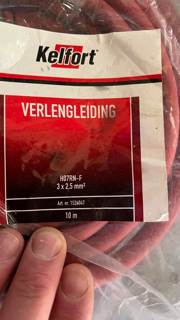 Kelfort Verlengleiding H07RN-F 3 x 2,5 mm² 10 m, Doe-het-zelf en Verbouw, Elektra en Kabels, Ophalen of Verzenden, Nieuw, Kabel of Snoer