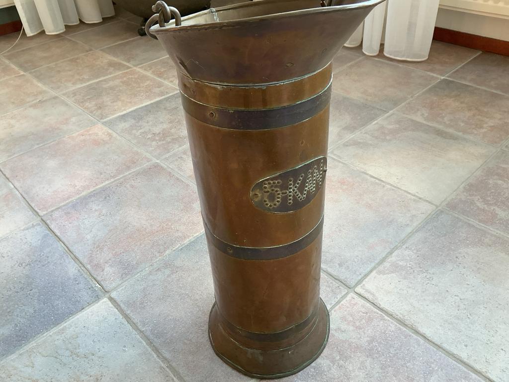 Antieke rood koperen kolenkit 5 kan., Antiek en Kunst, Antiek | Koper en Brons, Ophalen, Koper