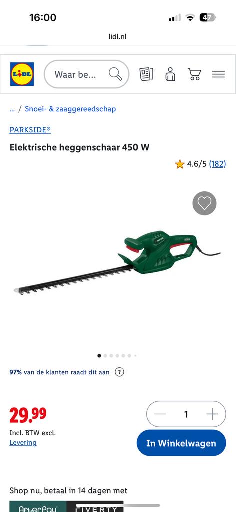 Parkside heggenschaar, Ophalen of Verzenden, Nieuw, Elektrisch