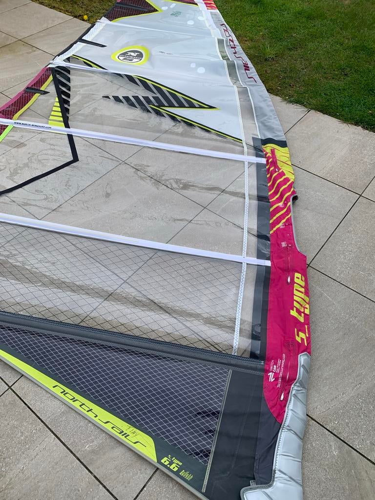 3 North Sails S_Type windsurfzeilen incl Mast en Giek, Ophalen, Complete set, 5 tot 7 m², Gebruikt