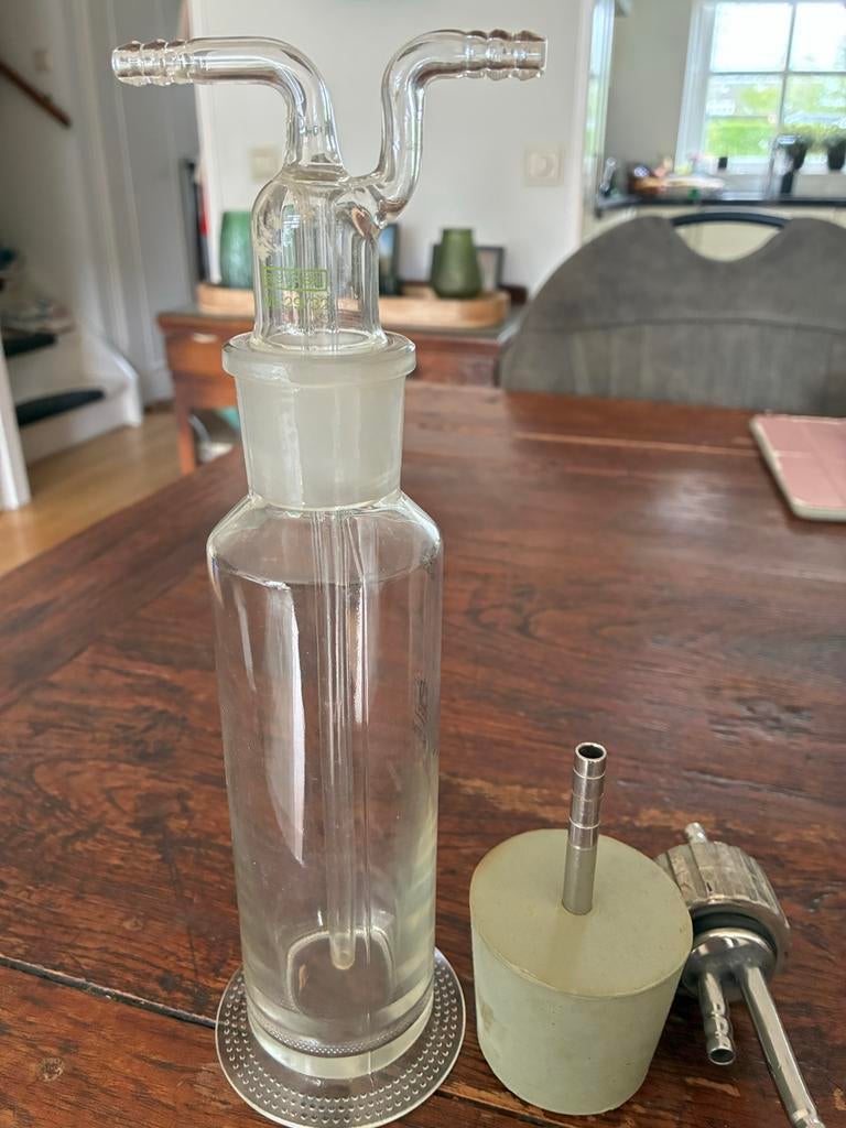 Glazen waterslot voor wijn- of bierbereiding, Ophalen, Gebruikt