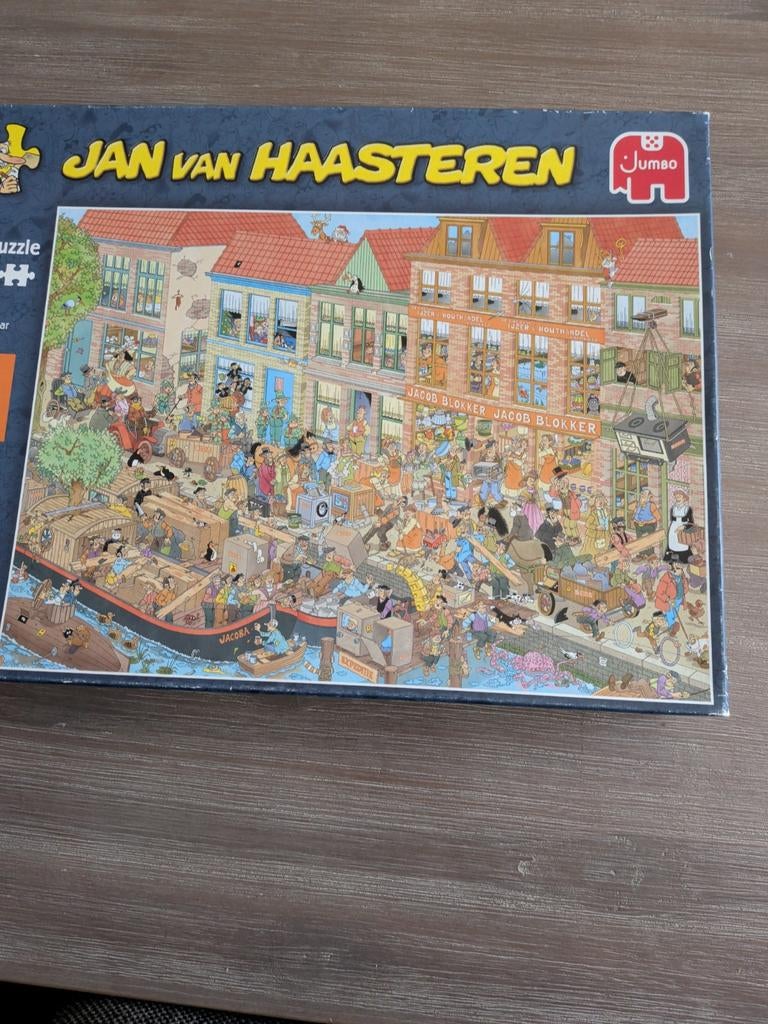 Jan van Haasteren legpuzzel 1000 stukjes - Jacob Blokker, Ophalen of Verzenden, 500 t/m 1500 stukjes, Zo goed als nieuw, Legpuzzel