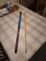 Twee biljartkeuen met koffer, Ophalen of Verzenden