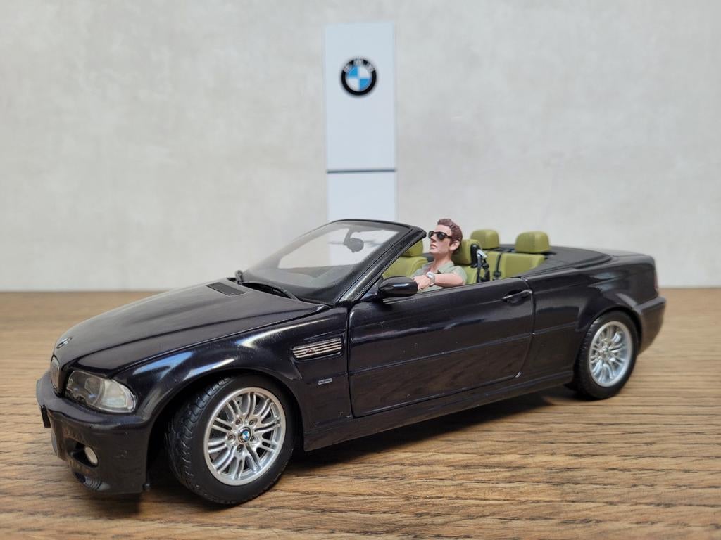 Kyosho 1:18 BMW E46 M3 Cabrio Zwart, Hobby en Vrije tijd, Modelauto's | 1:18, Ophalen of Verzenden, Zo goed als nieuw, Auto, Kyosho