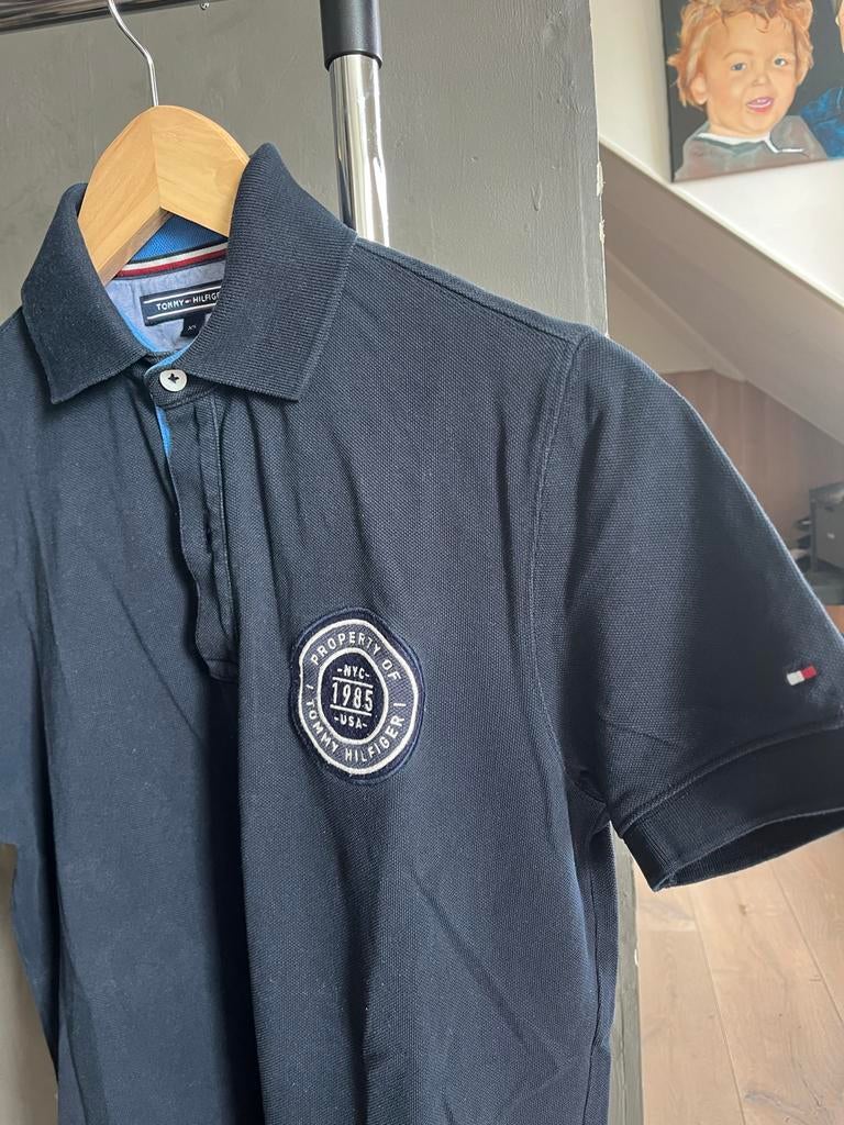 Donkerblauwe Tommy Hilfiger polo maat XS, Ophalen of Verzenden, Gedragen, Maat 46 (S) of kleiner, Blauw