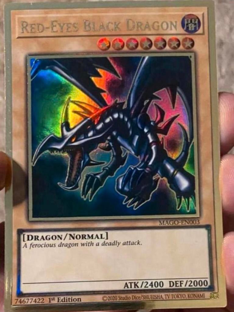 Yu-Gi-Oh! Red Eyes Black Dragon MAGO 1st Edition, Hobby en Vrije tijd, Verzamelkaartspellen | Yu-gi-Oh!, Ophalen of Verzenden