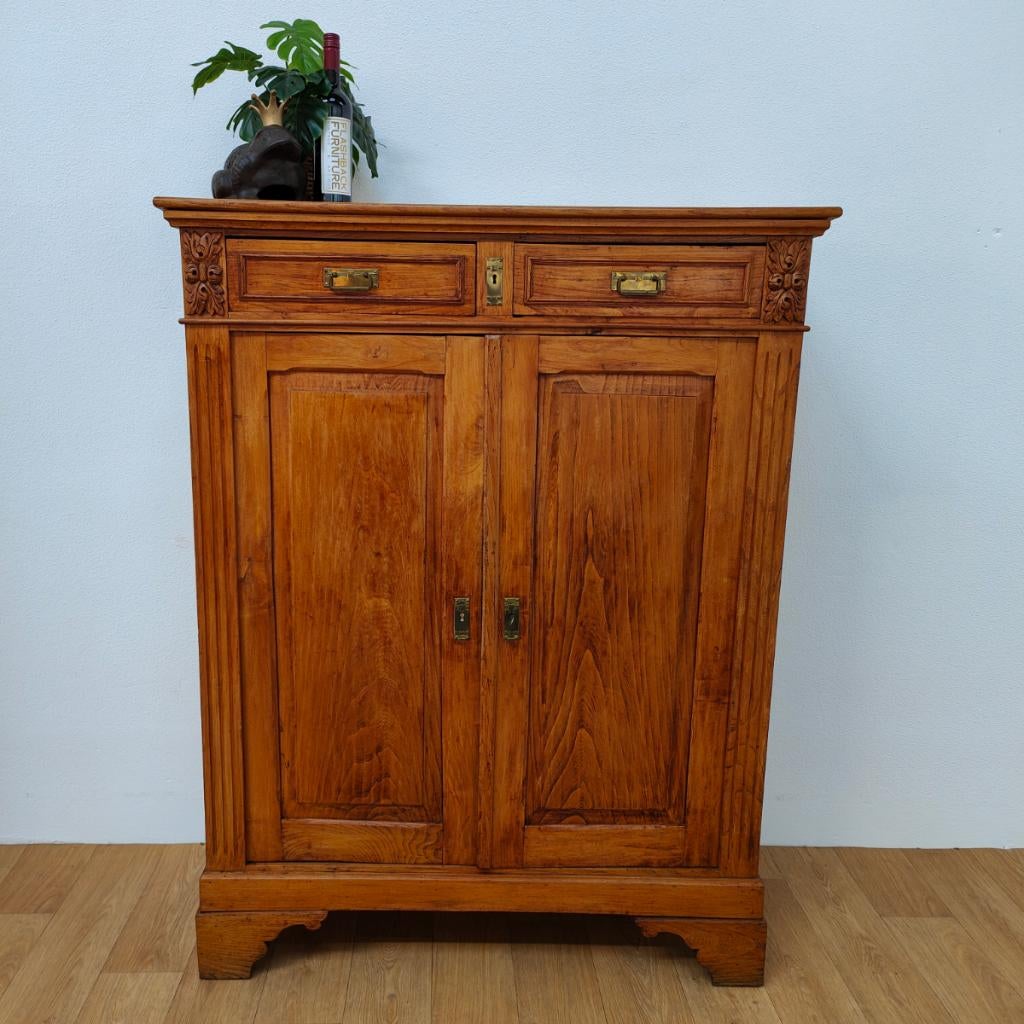 Antiek, landelijke kledingkast, meidenkast, pendantkast, Huis en Inrichting, Valkenswaard, Gebruikt, 100 tot 150 cm, 1 of 2 laden