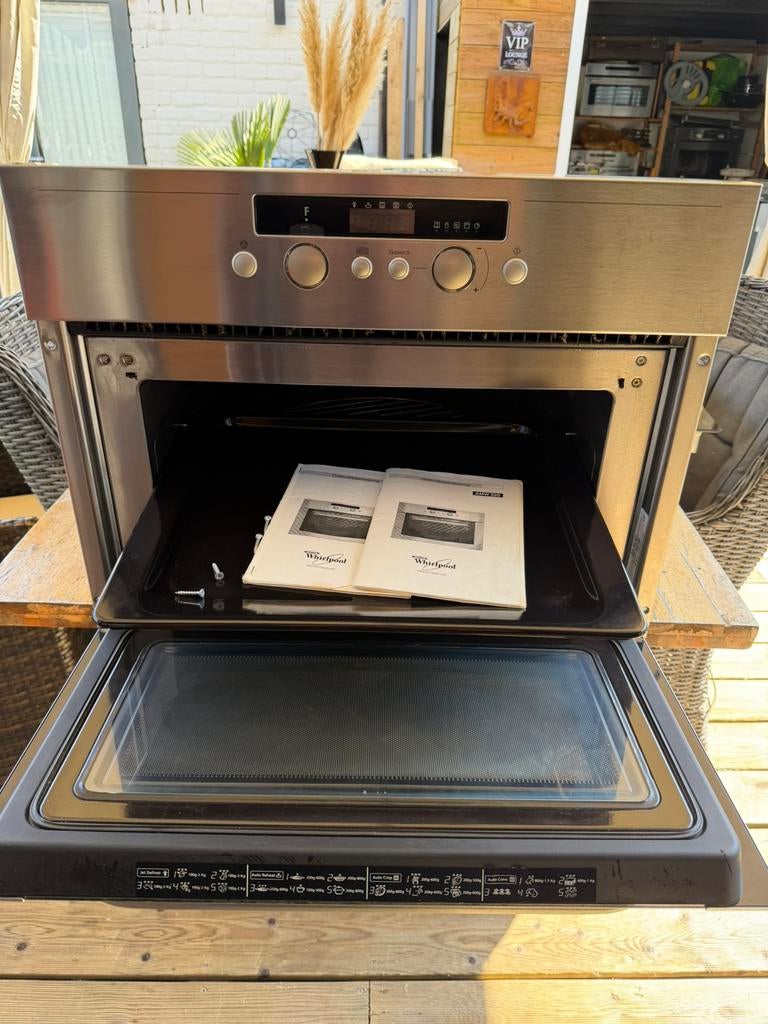 Whirpool AMW 520IX combimagnetron inbouw 45x60, Witgoed en Apparatuur, 45 tot 60 cm, Ophalen of Verzenden, Zo goed als nieuw, Oven met grill