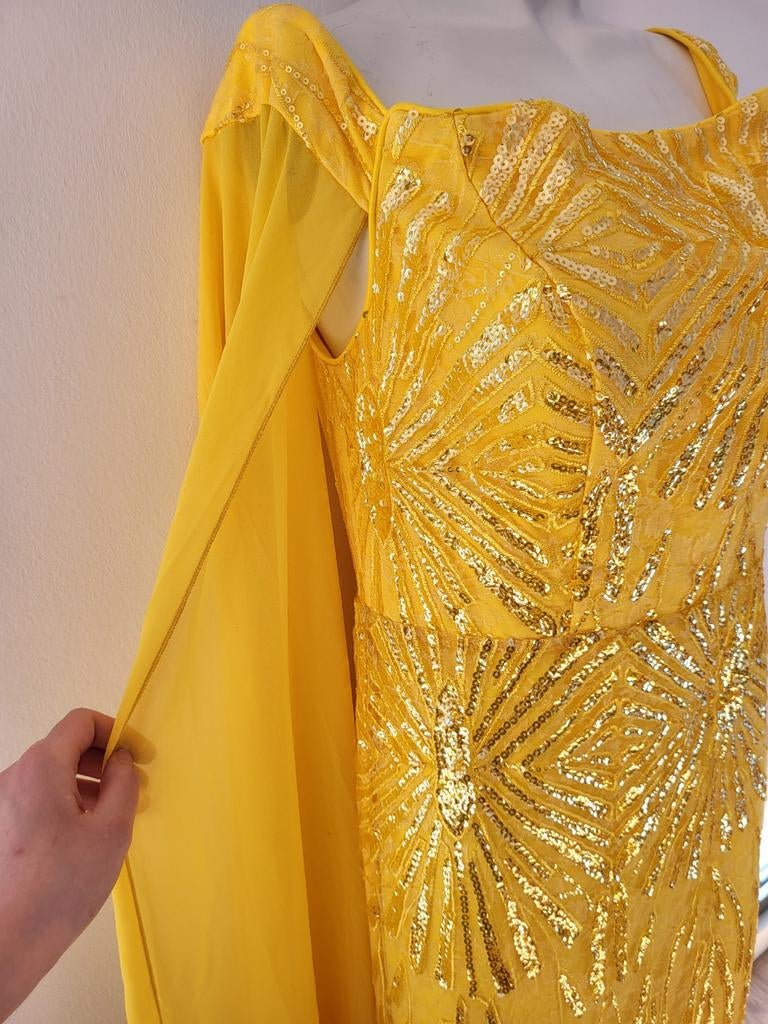 De elegante baljurken in de stijl van Keith Bridgerton, Kleding | Dames, Gelegenheidskleding, Maat 38/40 (M), Galajurk, Geel, Nieuw