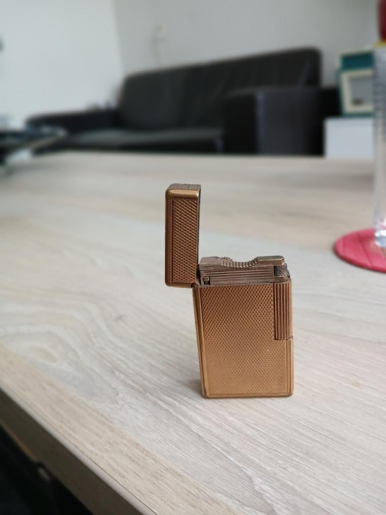 Vintage Dupont aansteker - Goudkleurig, Ophalen of Verzenden, Gebruikt, Aansteker