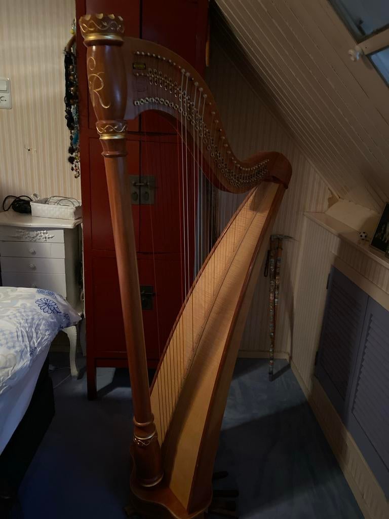 Fischer Harfe pedaalharp, Muziek en Instrumenten, Snaarinstrumenten | Harpen, Ophalen, Gebruikt