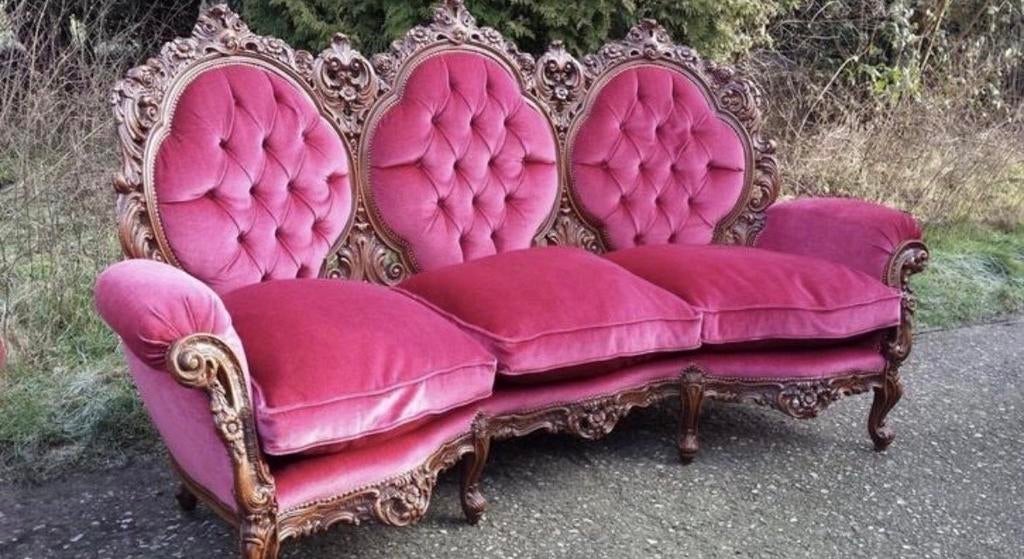 Barok bank met fauteuils, Ophalen