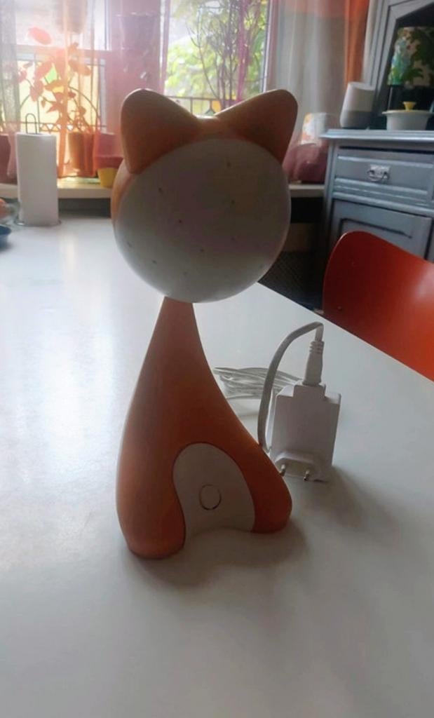 Oranje kattenlampje voor kinderkamer en of als nachtlampje, Ophalen of Verzenden, Lamp