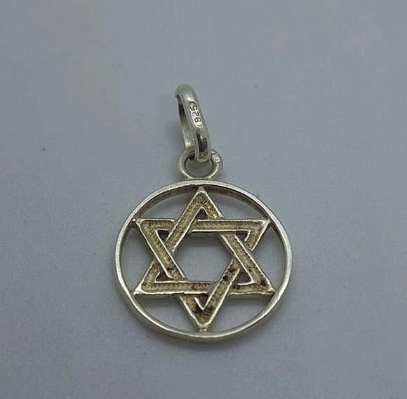 Zilveren Davidster Hanger 925 - Ruim 3 cm, Ophalen of Verzenden, Zo goed als nieuw, Kruis of Symbool, Zilver