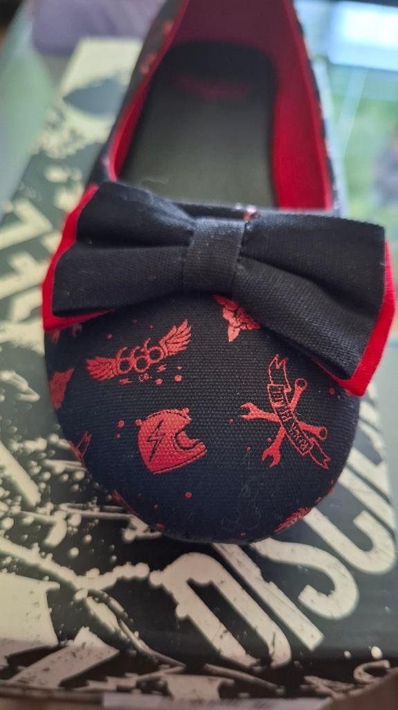 Rock Rebel Balerina's zwart/rood, Zwart, Nieuw, Rock Rebel, Ballerina's