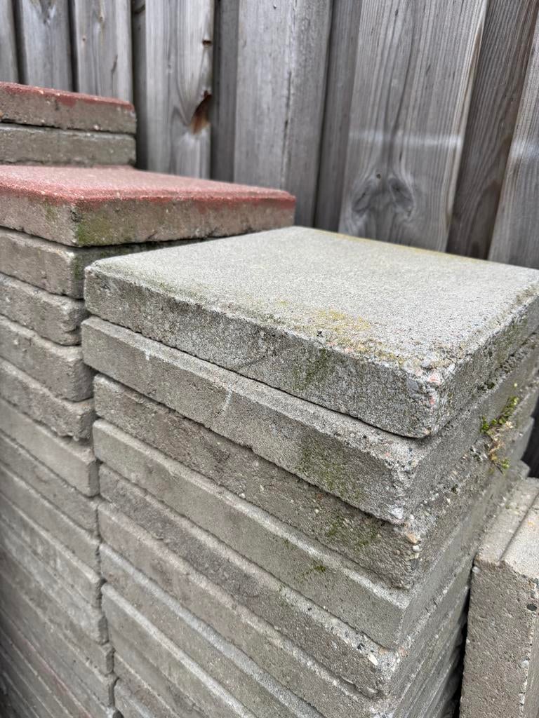 30x30 tegels en opsluitbanden, Tuin en Terras, Tegels en Klinkers, Gebruikt, Ophalen of Verzenden, 10 m² of meer, Beton