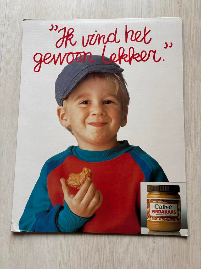 Calvé Pindakaas Reclame- "Ik vind het gewoon lekker.", Ophalen of Verzenden, 1980 tot heden, Nederland, Knipsel(s)