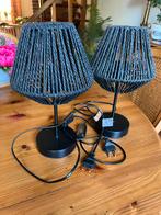 2 Nieuwe Zwarte Tafellampen met Lampenkapjes, Ophalen of Verzenden, Nieuw