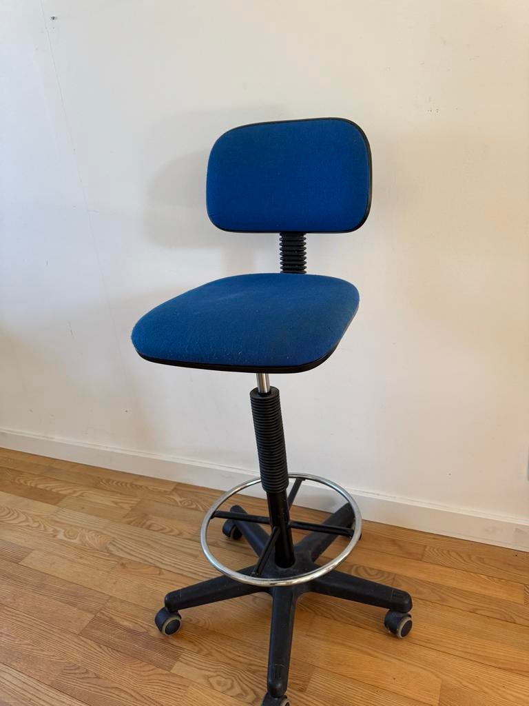 Stuurstoel Stuurman stoel - Blauwe bureaustoel met wielen, Ophalen of Verzenden, Gebruikt, Blauw, Bureaustoel