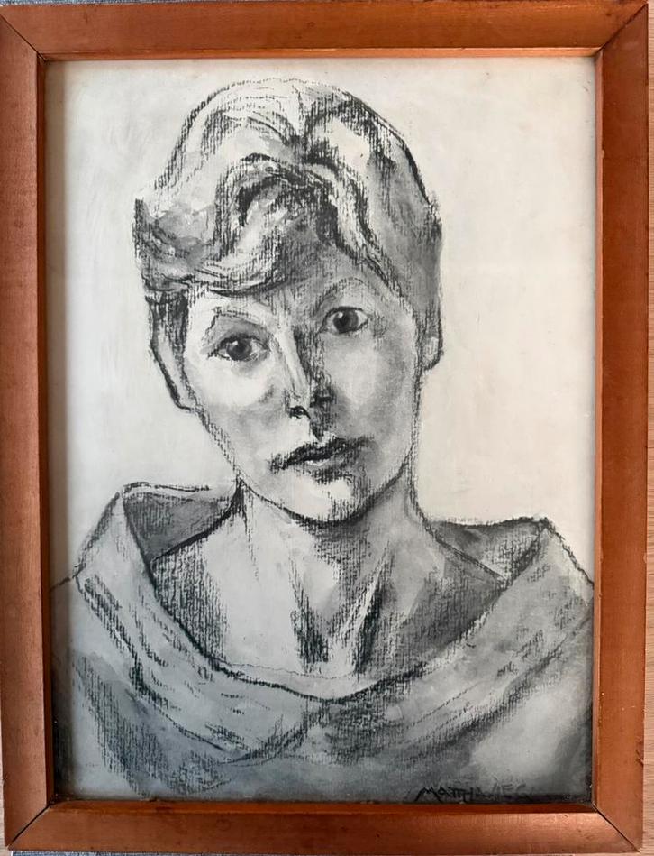 Matthieu Wiegman Portret van Itie Laman Trip Bergense School, Antiek en Kunst, Kunst | Tekeningen en Foto's, Ophalen of Verzenden