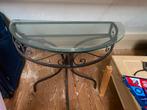 Bijzettafel van staal met glasplaat, Ophalen, Gebruikt, Metaal of Aluminium, 75 cm of meer