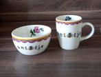Beker en kommetje "ontbijtje" samen, Keramiek, Nieuw, Ophalen of Verzenden, Kom(men)