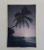 Lijst van een Palmboom met strand in avond zonlicht, Ophalen, Zo goed als nieuw, Schilderij, 75 cm of meer