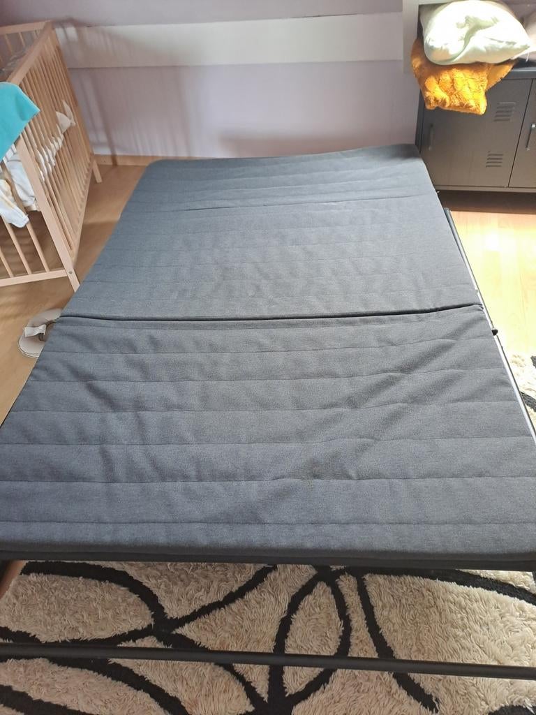 ikea bedbank grijs, Tweepersoons, Zo goed als nieuw, 200 cm, Grijs