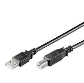 USB-A naar USB-B Kabel - Zwart Type 2.0 High Speed  45 cm, Computers en Software, Pc- en Netwerkkabels, Nieuw, Ophalen of Verzenden
