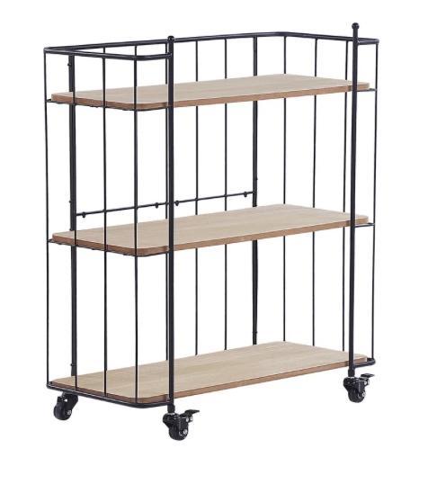 3 planken (keuken)trolley Zwart, Huis en Inrichting, Kasten | Wandmeubels, Zo goed als nieuw, Minder dan 100 cm, Minder dan 150 cm