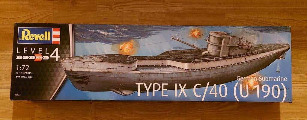 Revell Duitse U-Boot Type IX C/40 1/72, Ophalen, Nieuw, 1:50 tot 1:200, Revell