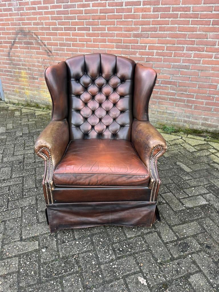 Chesterfield fautuil, Ophalen, Zo goed als nieuw, 75 tot 100 cm