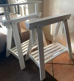 Twee witte werk schragen / bokken, Doe-het-zelf en Verbouw, Ophalen, Nieuw, 70 tot 120 cm, Bankschroef