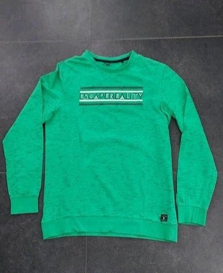 Groene longsleeve van WE met' opdruk - Maat 170/176, Kinderen en Baby's, Kinderkleding | Maat 170, WE, Ophalen of Verzenden, Zo goed als nieuw