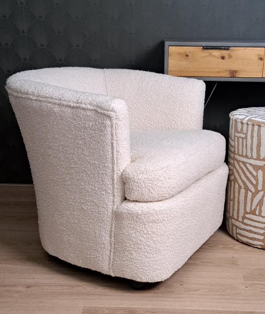 luxe ronde fauteuil, Ophalen, Nieuw, 75 tot 100 cm, Stof