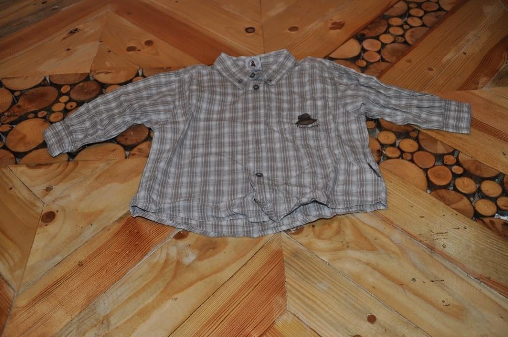 Z.g.a.n. geruit blousje Paddington H&M 74, H&M, Ophalen of Verzenden, Zo goed als nieuw, Overhemdje of Bloesje