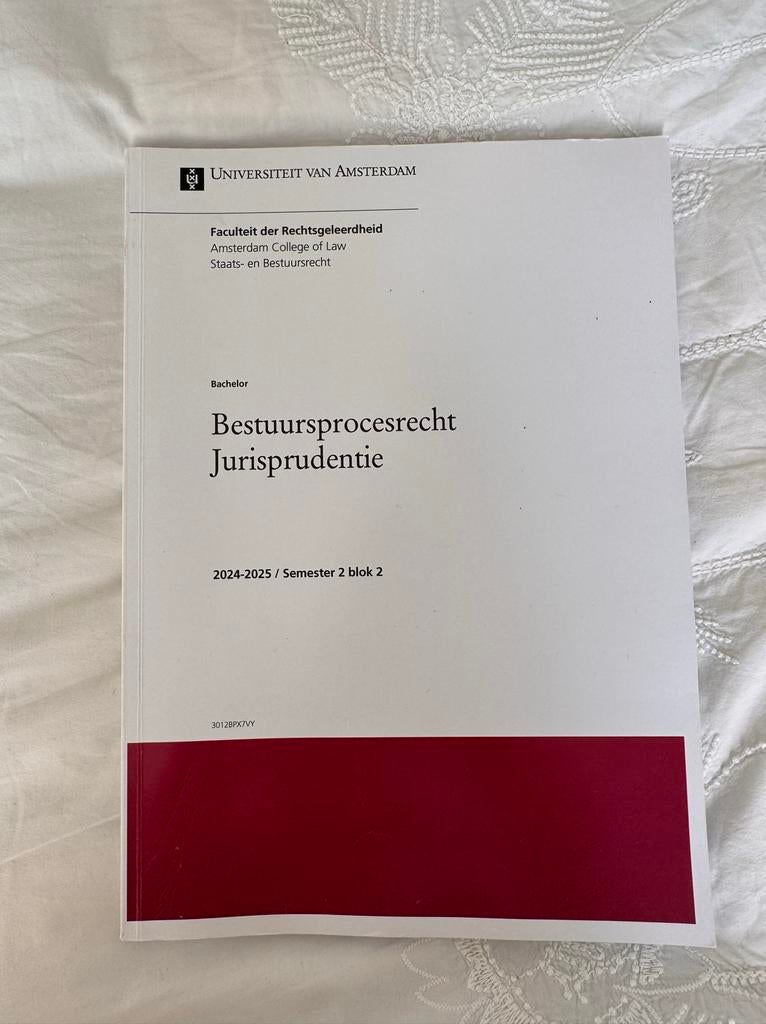 UvA Bestuursprocesrecht Jurisprudentie 2024/2025, Ophalen of Verzenden, Gamma, Gelezen, WO
